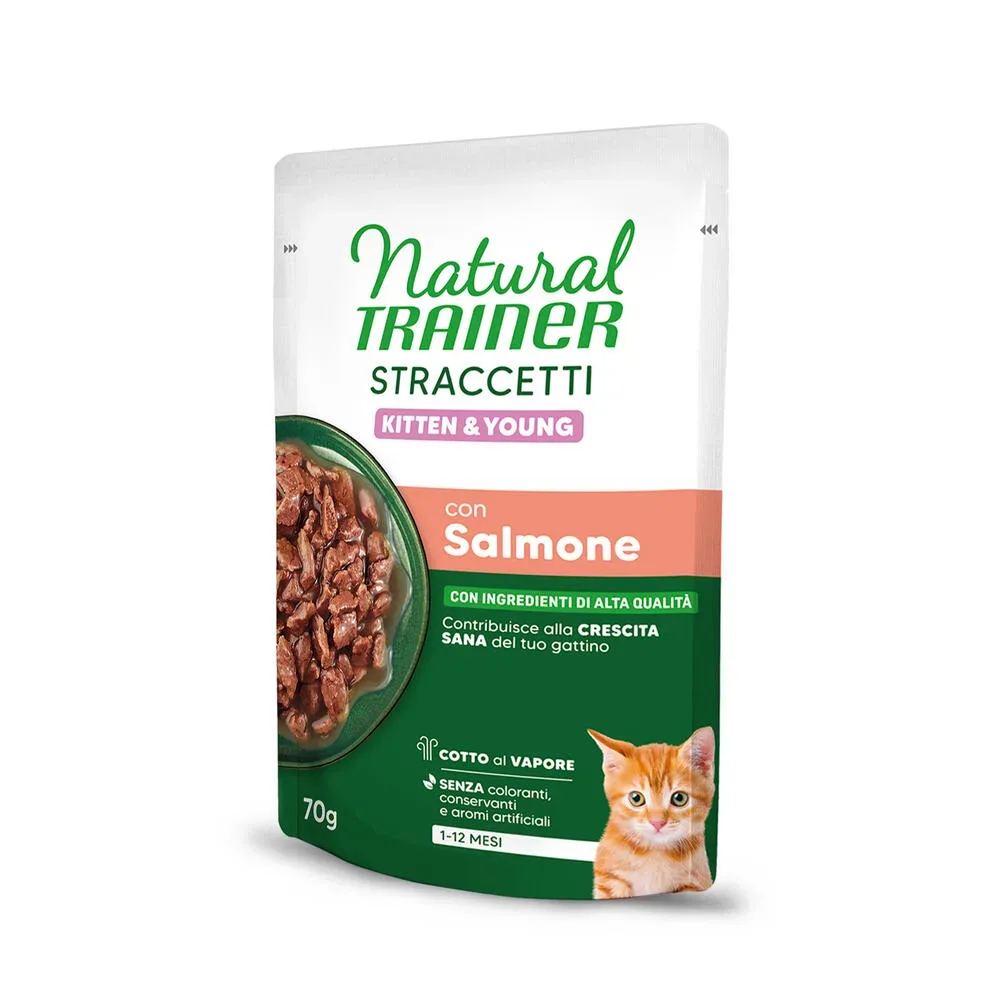 Natural Trainer Straccetti Kitten & Young Streifen in Sosse 28 x 70 g - Huhn