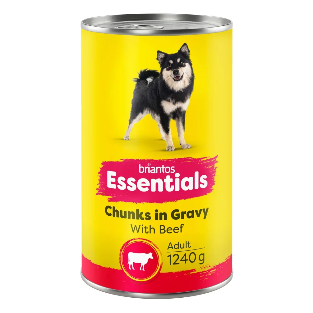 Sparpaket: Briantos Essentials Chunks in Gravy 12 x 1240 g - Rind
