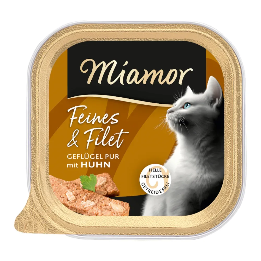 Sparpaket Miamor Feines & Filet 32 x 100 g - Geflügel Pur & Reis