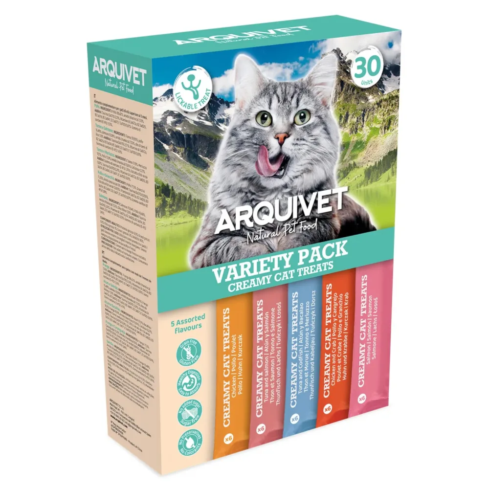 Arquivet Creamy Cat Treats Mix - Mix: 5 Sorten (30 x 14 g)