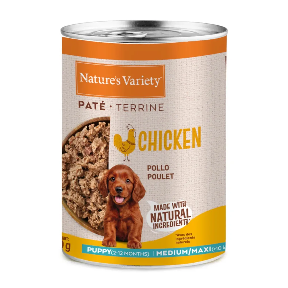 Nature's Variety Paté Medium/Maxi Puppy - Sparpaket: Huhn (6 x 400 g)