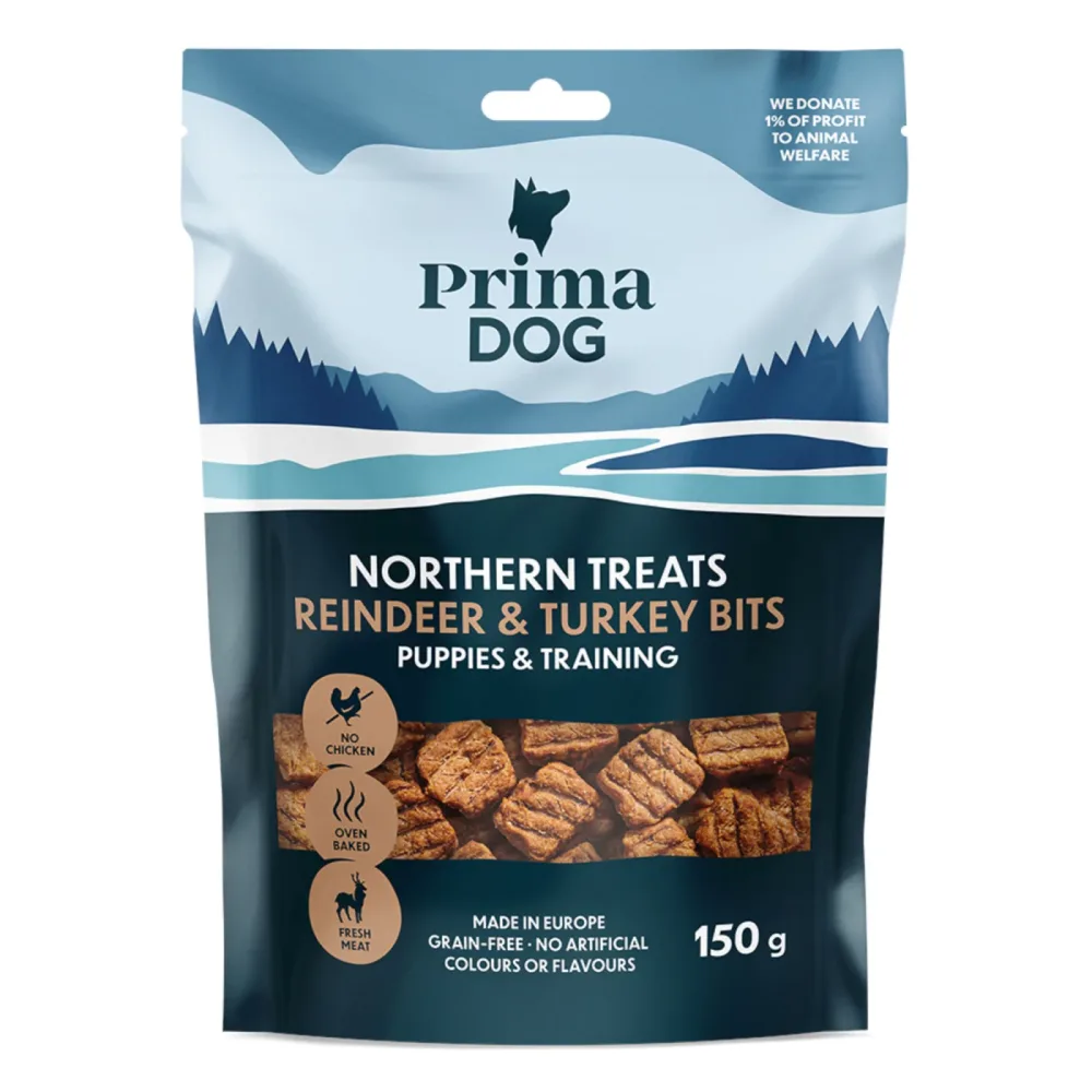 PrimaDog Northern Treats für Welpen - Rentier & Truthahn (150 g)