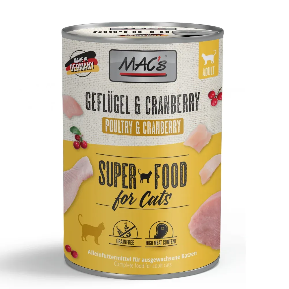 Sparpaket MAC´s Cat 12 x 400 g - Geflügel & Cranberry