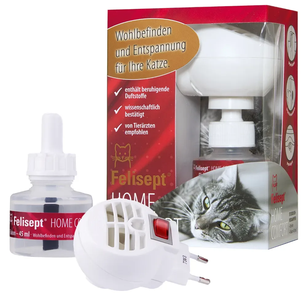 Felisept Home Comfort Set - Beruhigung für Katzen - Sparset: 3 Nachfüllflakons à 45 ml