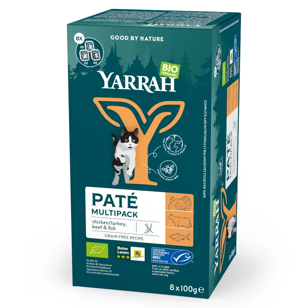 Sparpaket Yarrah Bio 48 x 100 g - Pâté-Mix (3 Sorten)