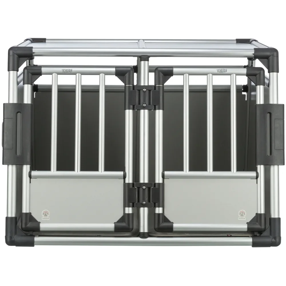 Trixie Transportbox Aluminium doppelt - B 93 x T 83 x H 64 cm (Grösse M-L)