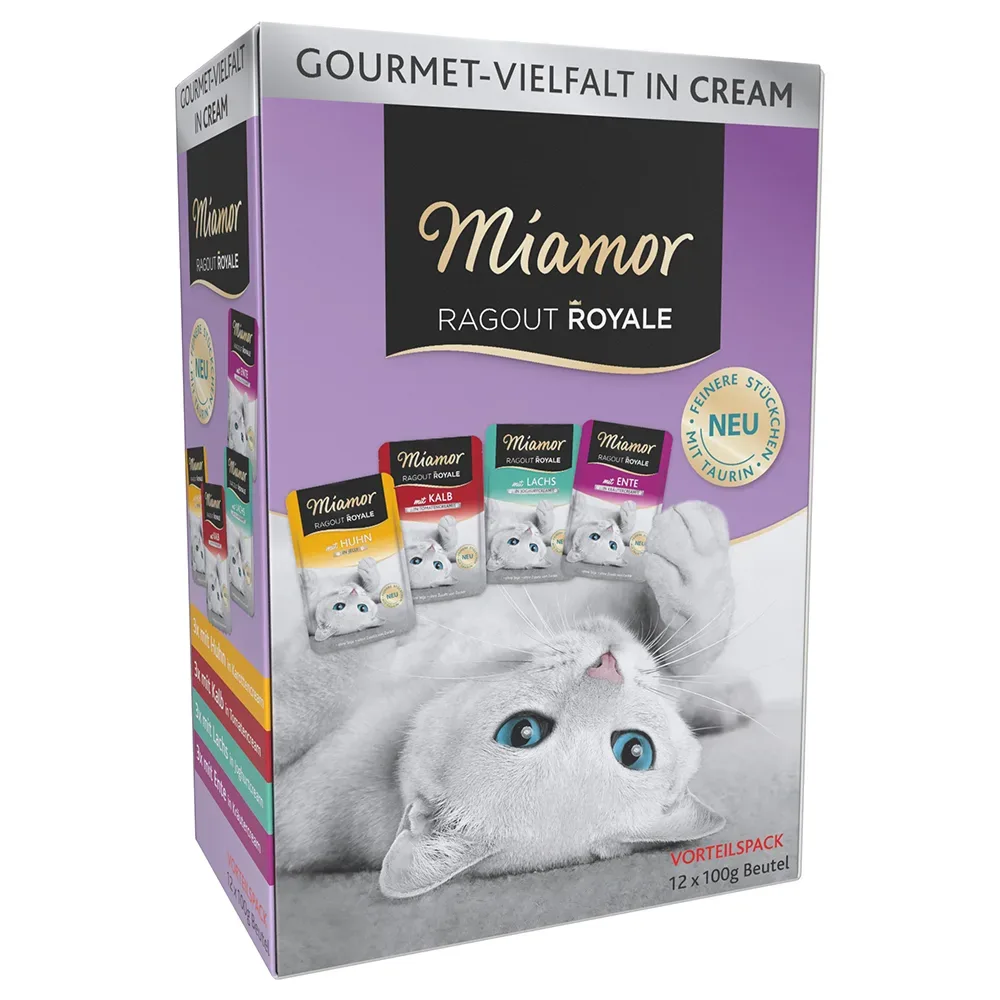 Miamor Ragout Royale - gemischtes Paket - 12 x 100 g Multi-Mix Cream (4 Sorten)