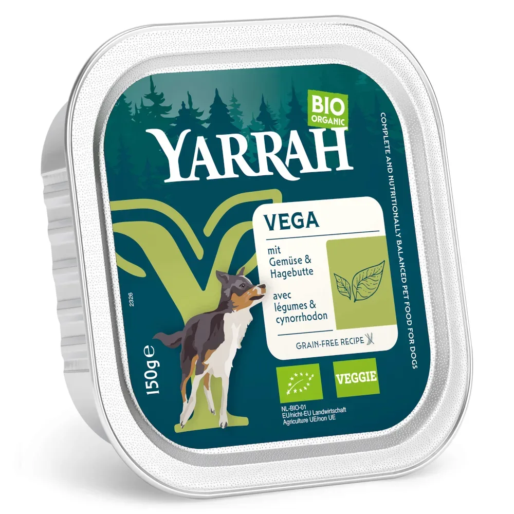 Yarrah Bio Vega mit Bio Hagebutte 12 x 150 g - Vegetarische Chunks mit Bio Gemüse & Bio Hagebutte