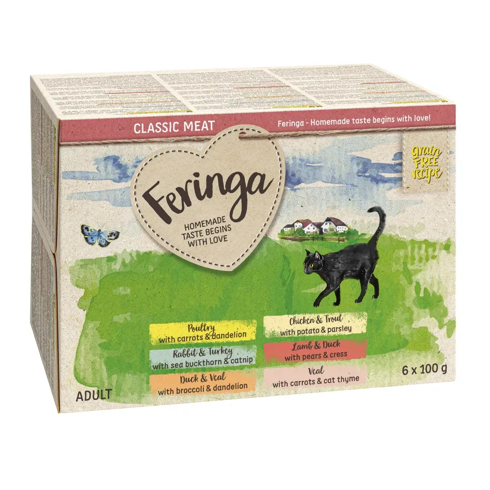 Sparpaket Feringa Classic Meat Menü Schale 48 x 100 g - Mixpaket 2 (6 Sorten)