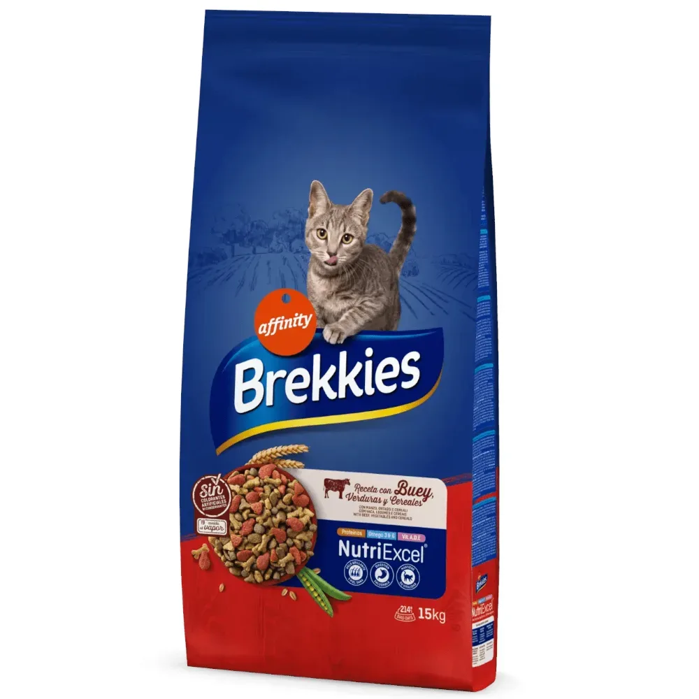 Brekkies Trockenfutter 15 kg + Daily Delice Huhn & Truthahn 8 x 85 g gratis! - Rind + Huhn & Truthahn in Soße