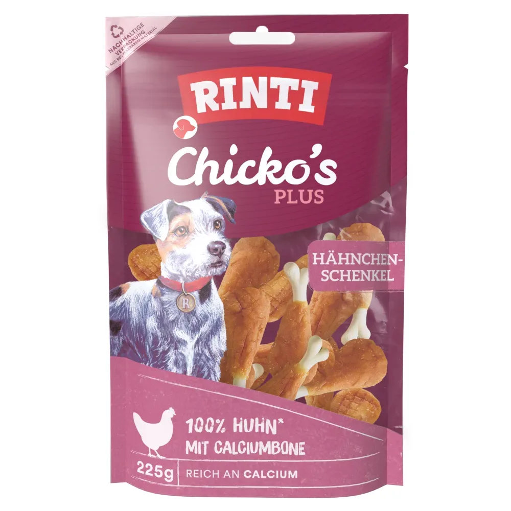 RINTI Chicko Plus Hähnchenschenkel mit Calcium - Sparpaket: 3 x 225 g