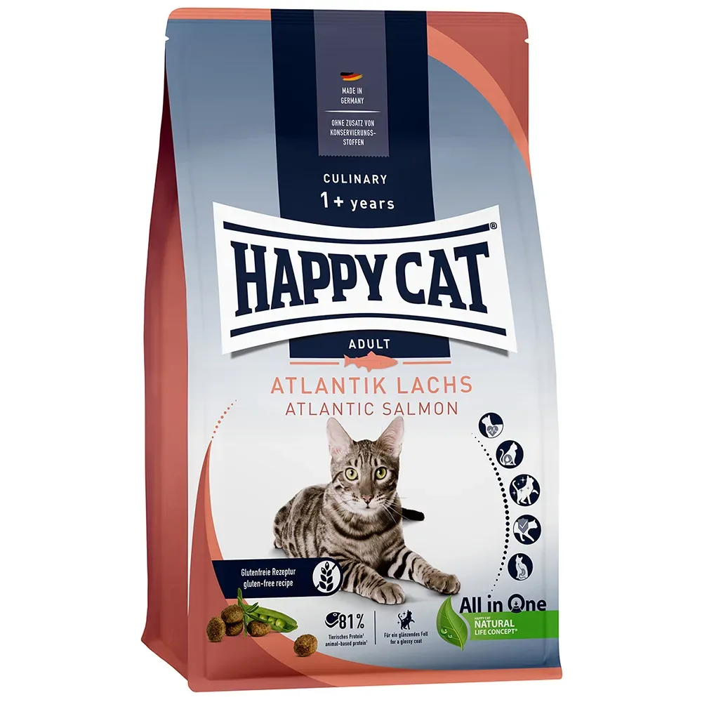 HAPPY CAT Culinary Trockenfutter Katze Adult, Atlantik-Lachs 10 kg