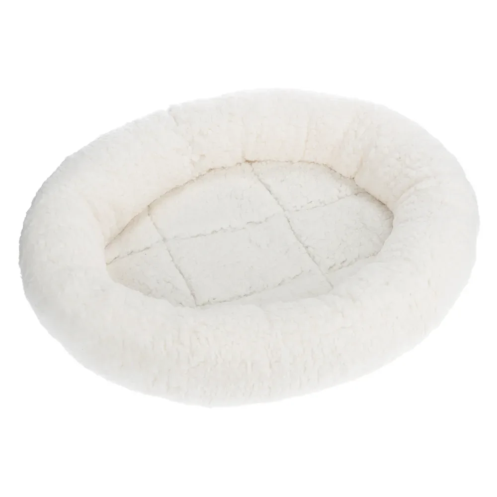 Kuschelbett Fluffy 2in1 - wollweiss: L 50 x B 42 x H 7,5 cm