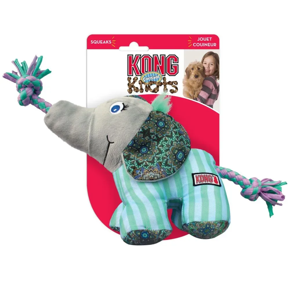 KONG Knots Carnival Elephant - Grösse S/M: L 9 x B 17 x H 13 cm