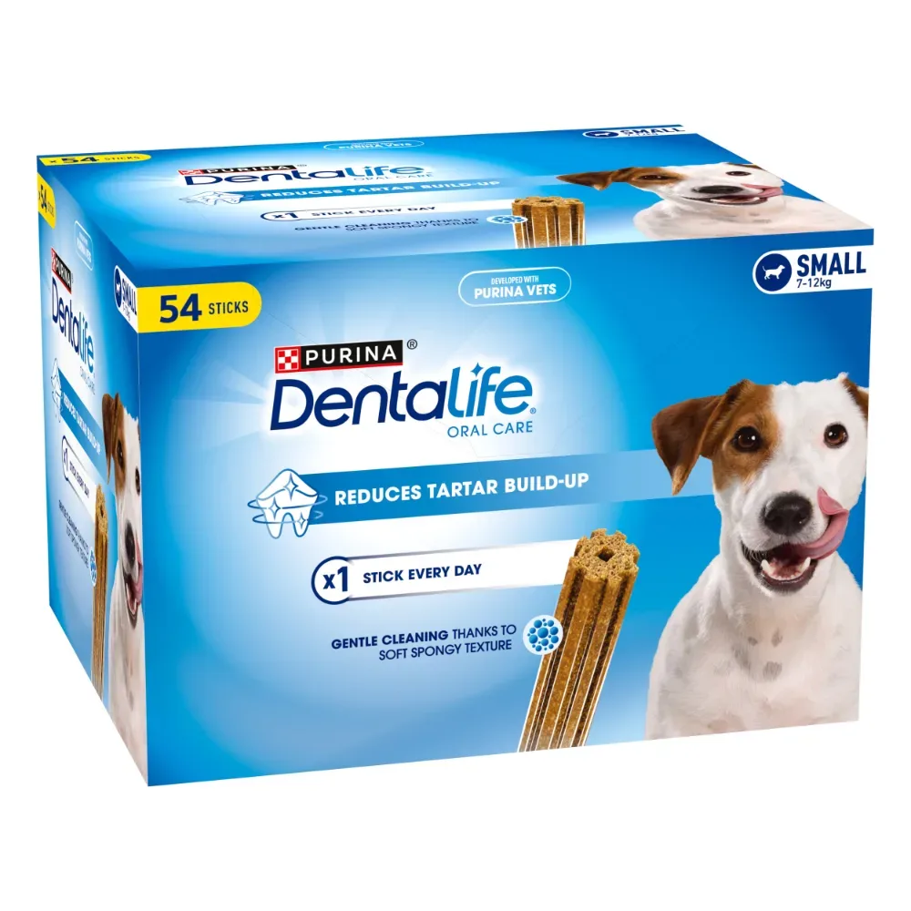 PURINA Dentalife Tägliche Zahnpflege-Snacks für kleine Hunde (7-12 kg) - 30 Sticks (10 x 49 g)