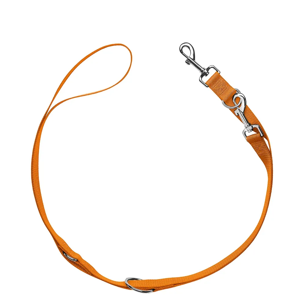 HUNTER Set: Geschirr London Vario Rapid + Führleine London, orange - Geschirr Grösse XXS-XS + Leine 200 cm / 15 mm
