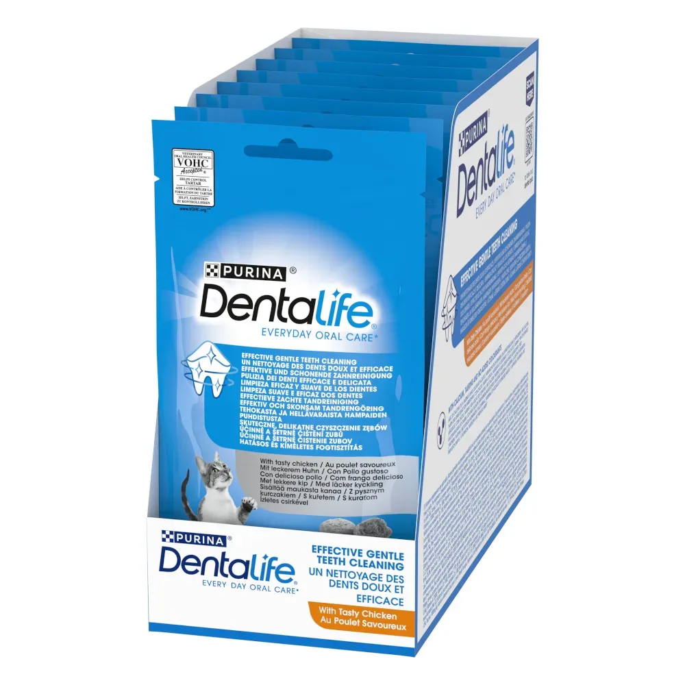 PURINA Dentalife Tägliche Katzen-Zahnpflege-Snacks - 8 x 40 g mit Huhn