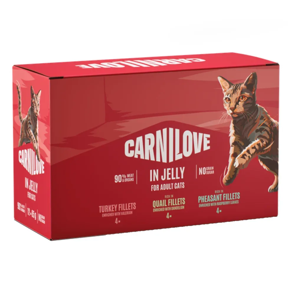 Sparpaket Carnilove Cat Pouch 24 x 85 g - Mixpaket in Gelee (3 Sorten)