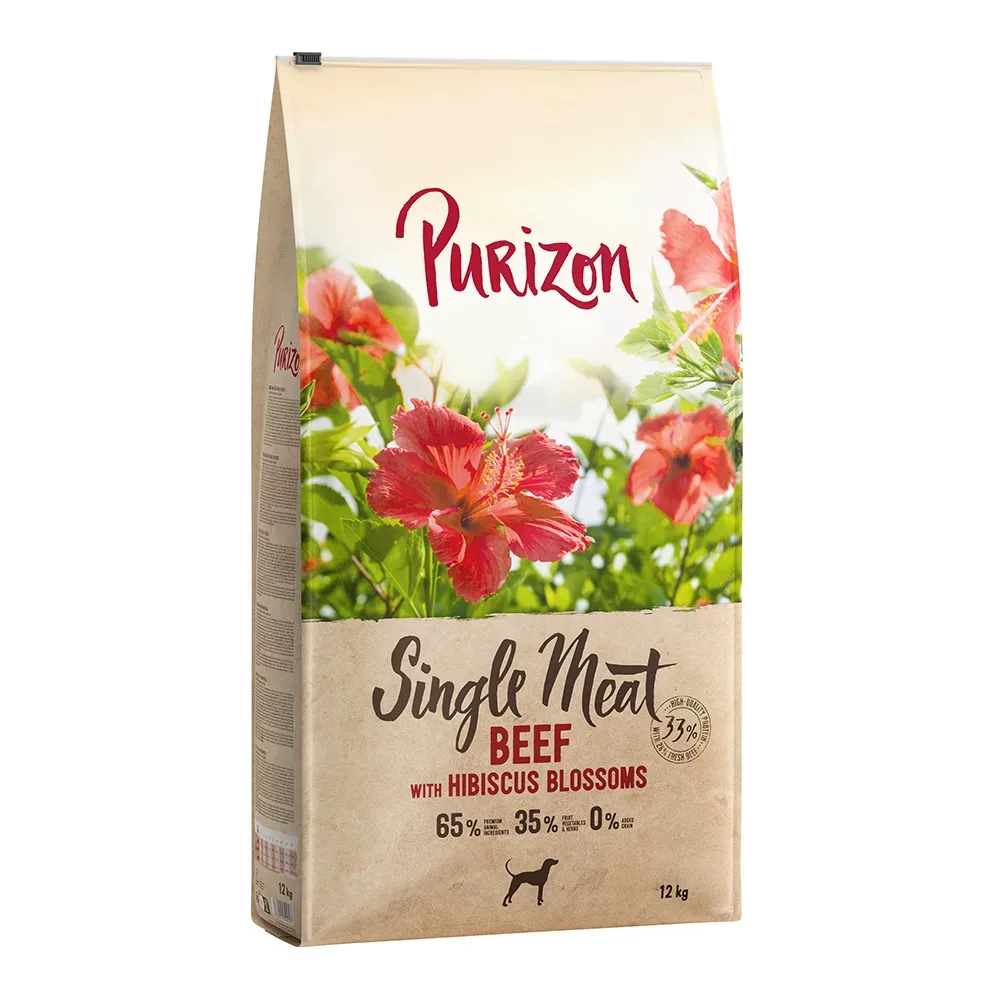 Sparpaket Purizon 2 x 12 kg - Single Meat: Adult Rind mit Hibiskusblüten