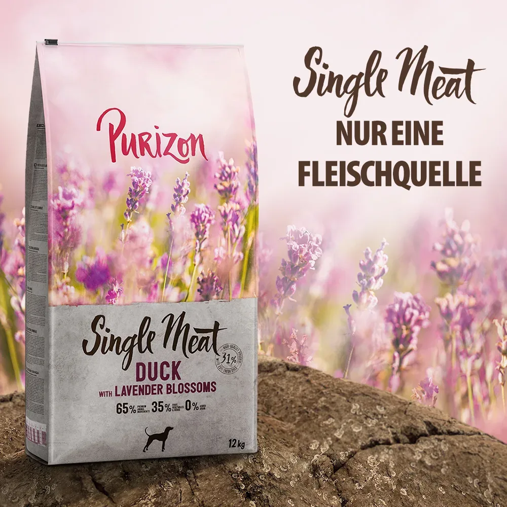 Purizon Single Meat Adult Ente mit Apfel und Lavendelblüten - 12 kg
