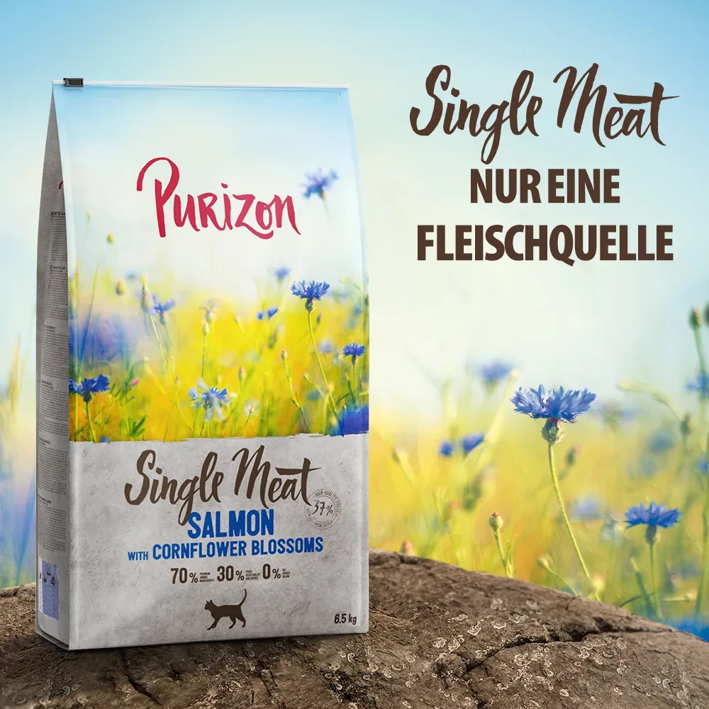 Purizon Single Meat Lachs mit Kornblumenblüten - 6,5 kg