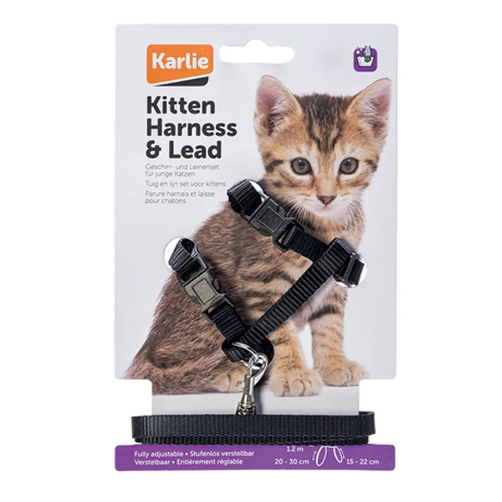 Katzengeschirr für Kätzchen von Karlie - schwarz
