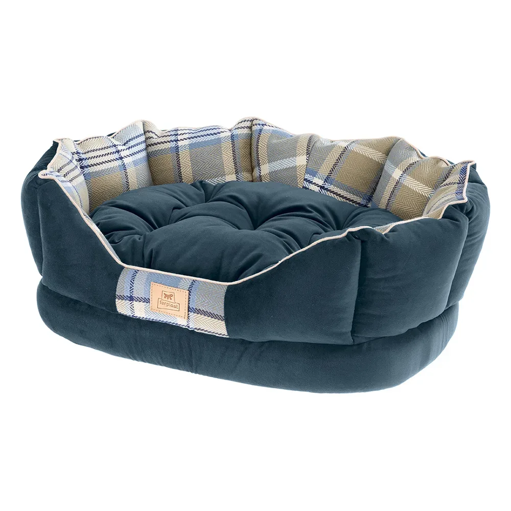 Ferplast Kuschelbett Charles, blau - Grösse 60: L 56 x B 42 x H 20 cm