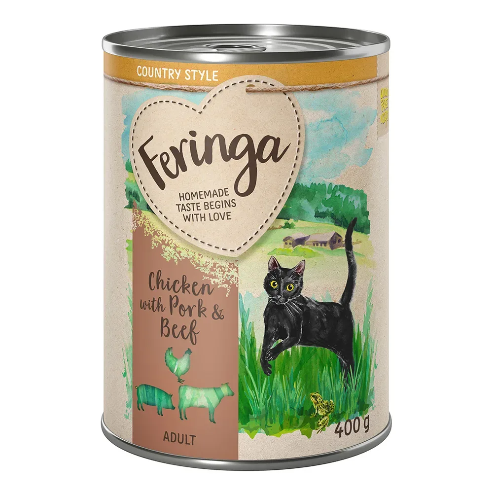Sparpaket Feringa Country Style Menü 24 x 400 g - Hähnchen, Forelle, Schwein