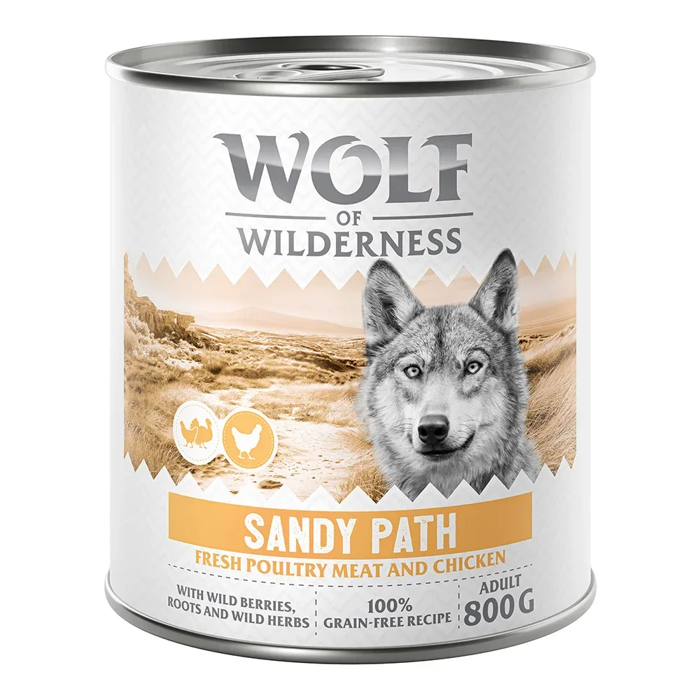 Wolf of Wilderness Adult 6 x 800 g - Mit viel frischem Geflügel  - Sandy Path - Geflügel mit Huhn