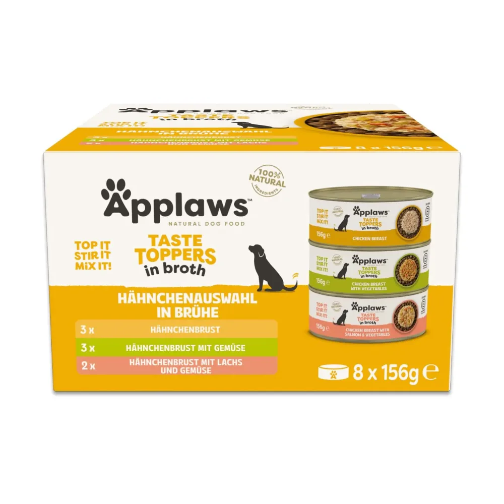 Applaws Taste Toppers Probiermix 8 x 156 g - Probiermix in Brühe