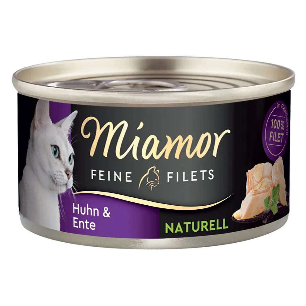 Miamor Feine Filets Naturelle Probierpaket 12 x 80 g - Huhn & Ente