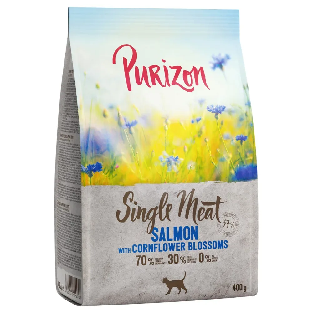 Probiermix Purizon 2 x 400 g - Single Meat Mix: Pute mit Heidekrautblüten + Lachs mit Kornblumenblüten