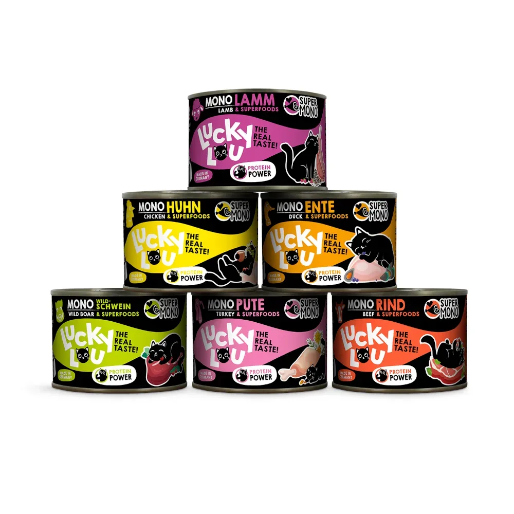 Sparpaket Lucky Lou SuperMono² 24 x 200 g - Mixpaket (6 Sorten)