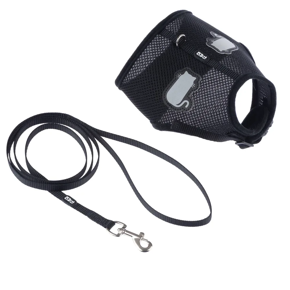 TIAKI Katzengeschirr Comfy mit Leine - Bauchumfang: 30 - 46 cm