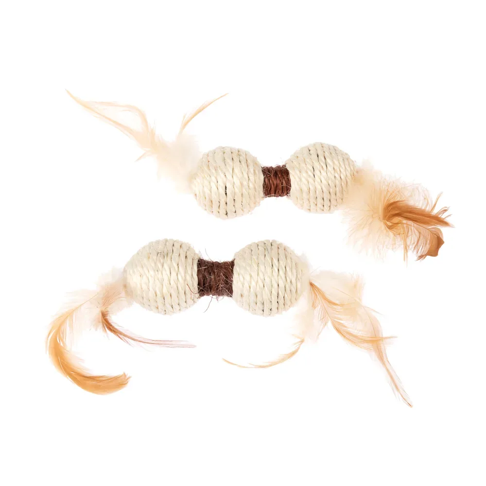TIAKI Katzenspielzeug Sisal-Hantel Set - 2 Stück