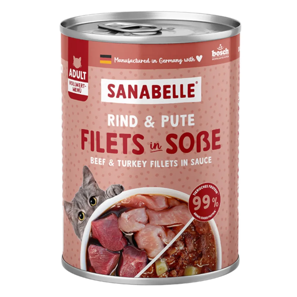 Sanabelle Fleisch in Sosse 6 x 380 g - Gans & Huhn