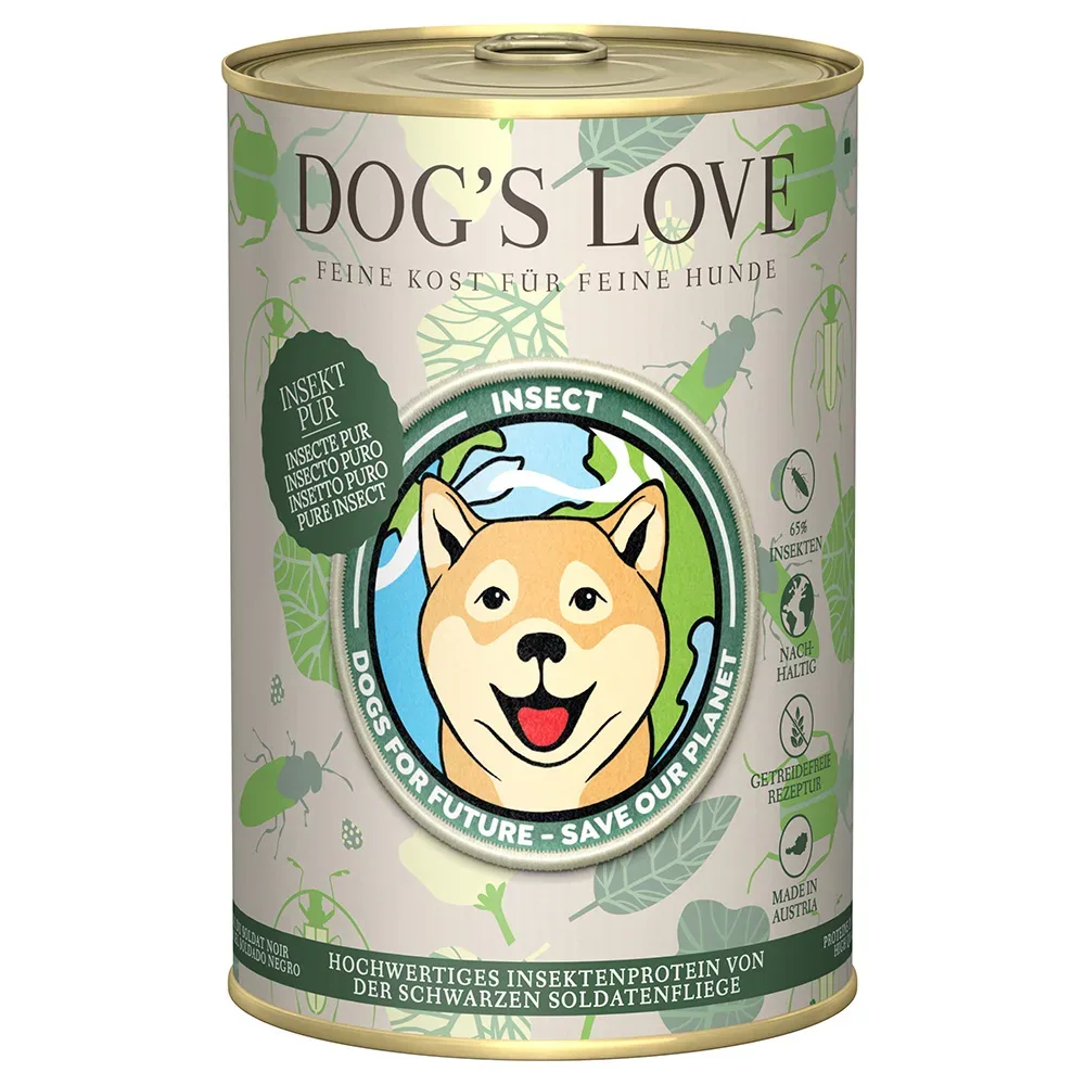 Sparpaket Dog´s Love Insect 12 x 400 g - Insekt Pur
