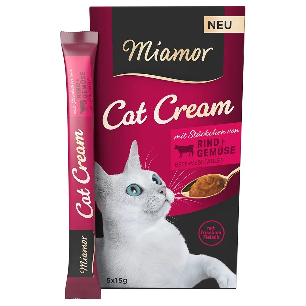 Miamor Cat Cream Rind + Gemüse - Sparpaket: 55 x 15 g