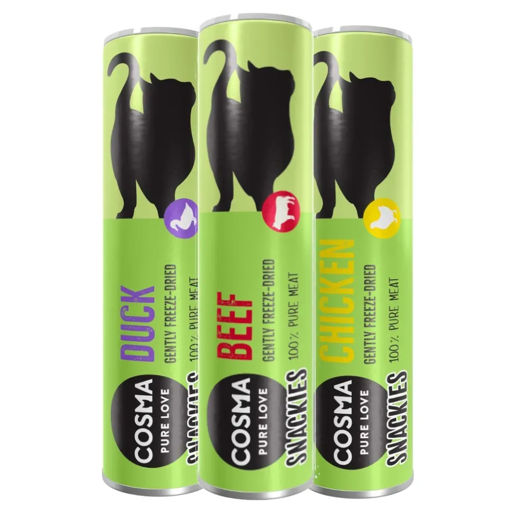 Cosma Snackies Probiermix - 46 g, 3 Sorten (Hühnchen, Ente, Rind)