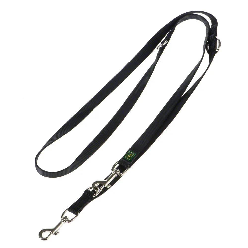 Hunter Hundeleine Vario Basic, schwarz - 200 cm lang, 15 mm breit