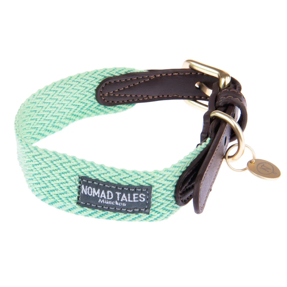 Nomad Tales Bloom Halsband, mint - Grösse XL: 52 - 58 cm Halsumfang, B 38 mm