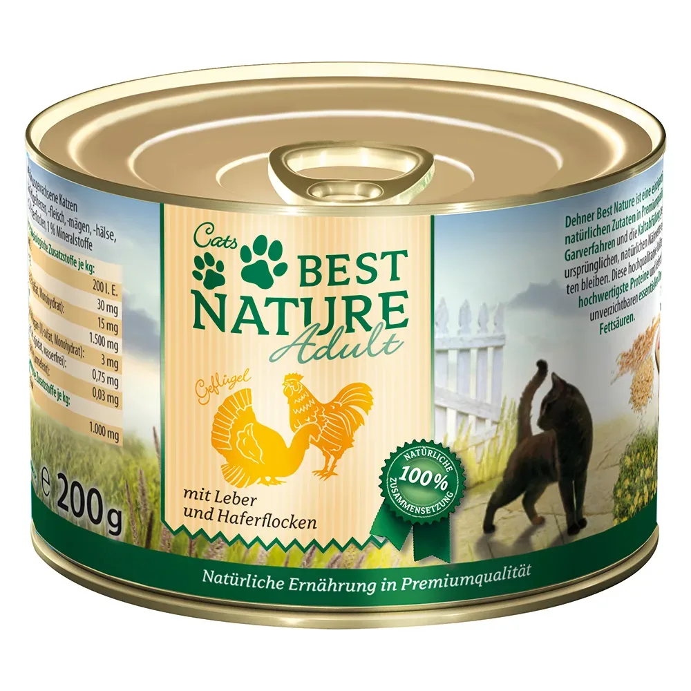 Best Nature Cat Adult 6 x 200 g - Rind, Pute & Karotten