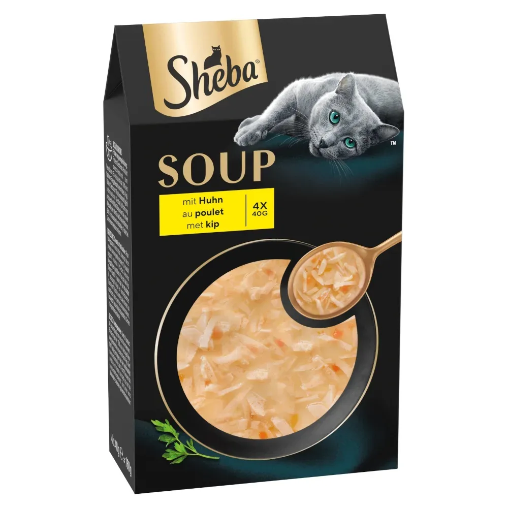 Sparpaket 80 x 40 g Multipack Sheba Classic Soup Frischebeutel - mit Lachs