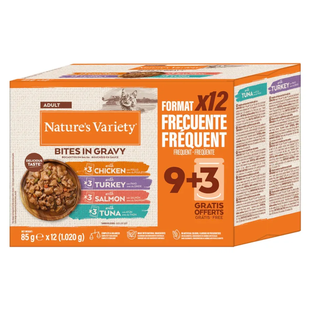 Sparpaket Nature's Variety Bites in Sosse 48 x 85 g - Mix (4 Sorten)