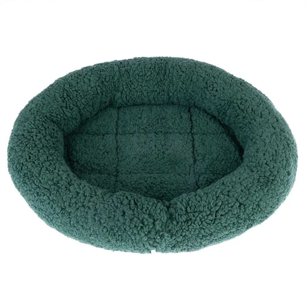 Kuschelbett Fluffy 2in1  - dunkelgrün: L 50 x B 42 x H 7,5 cm