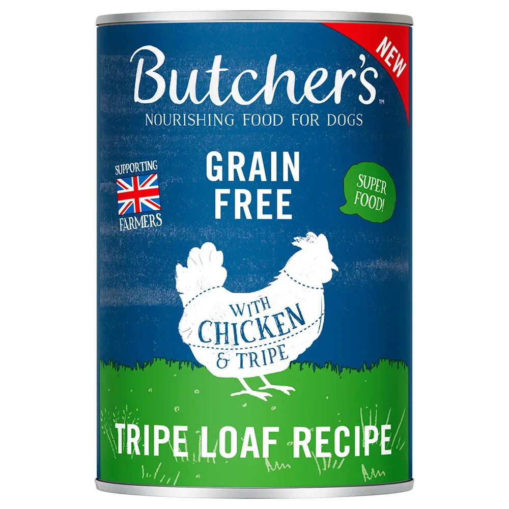 Sparpaket Butcher's Original Getreidefrei für Hunde 48 x 400 g - mit Huhn & Kutteln Pastete