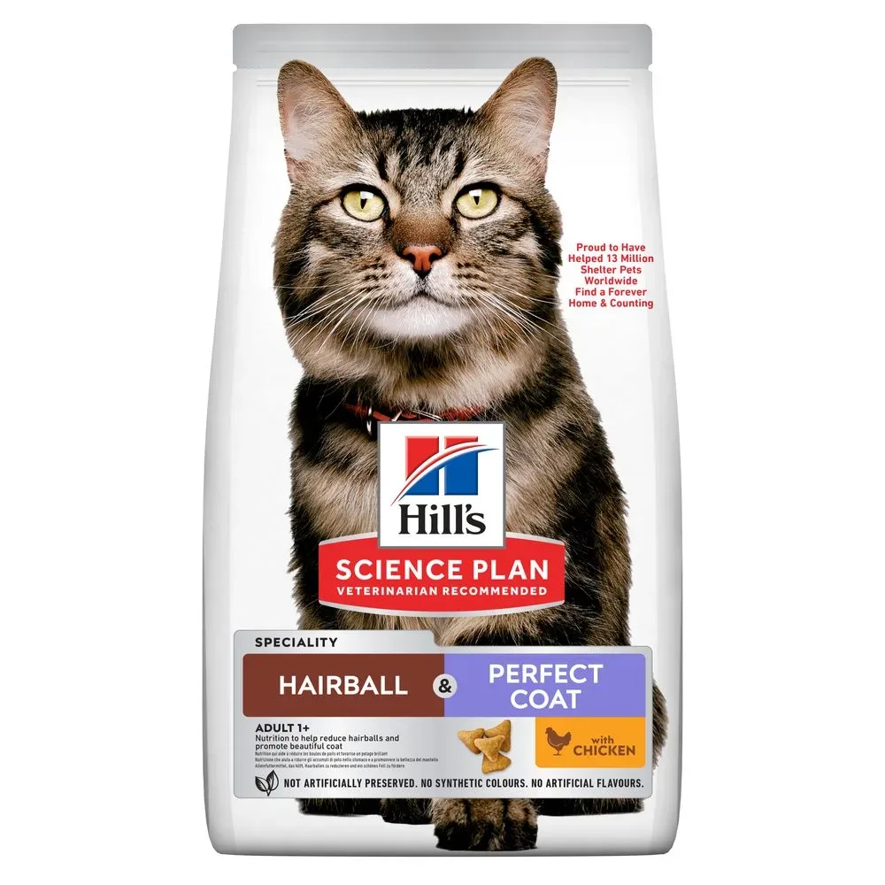 Hill's Science Plan Hairball & Perfect Coat Adult Huhn - Sparpaket: 2 x 7 kg