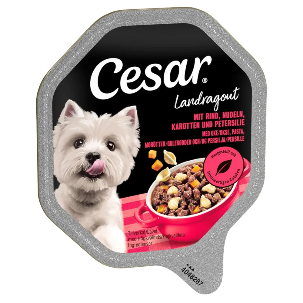 Megapack Cesar Schale 28 x 150 g - Landragout mit Rind, Nudeln und Karotten