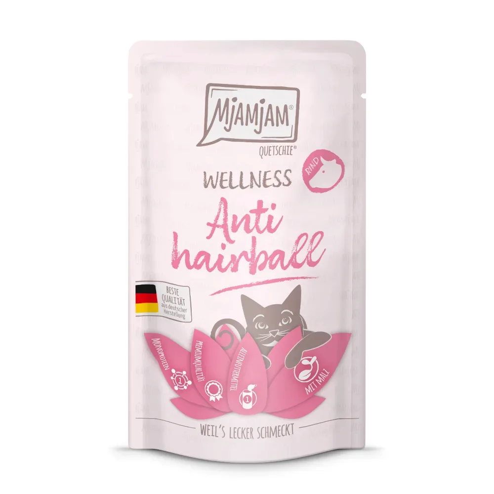 MjAMjAM Wellness 12 x 125 g - Anti Hairball - Huhn