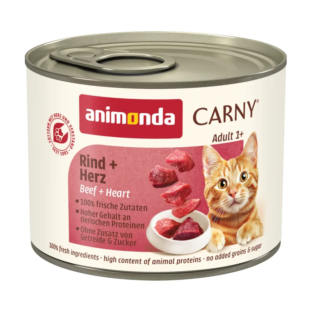 Sparpaket animonda Carny Adult 24 x 200 g - Rind & Herz